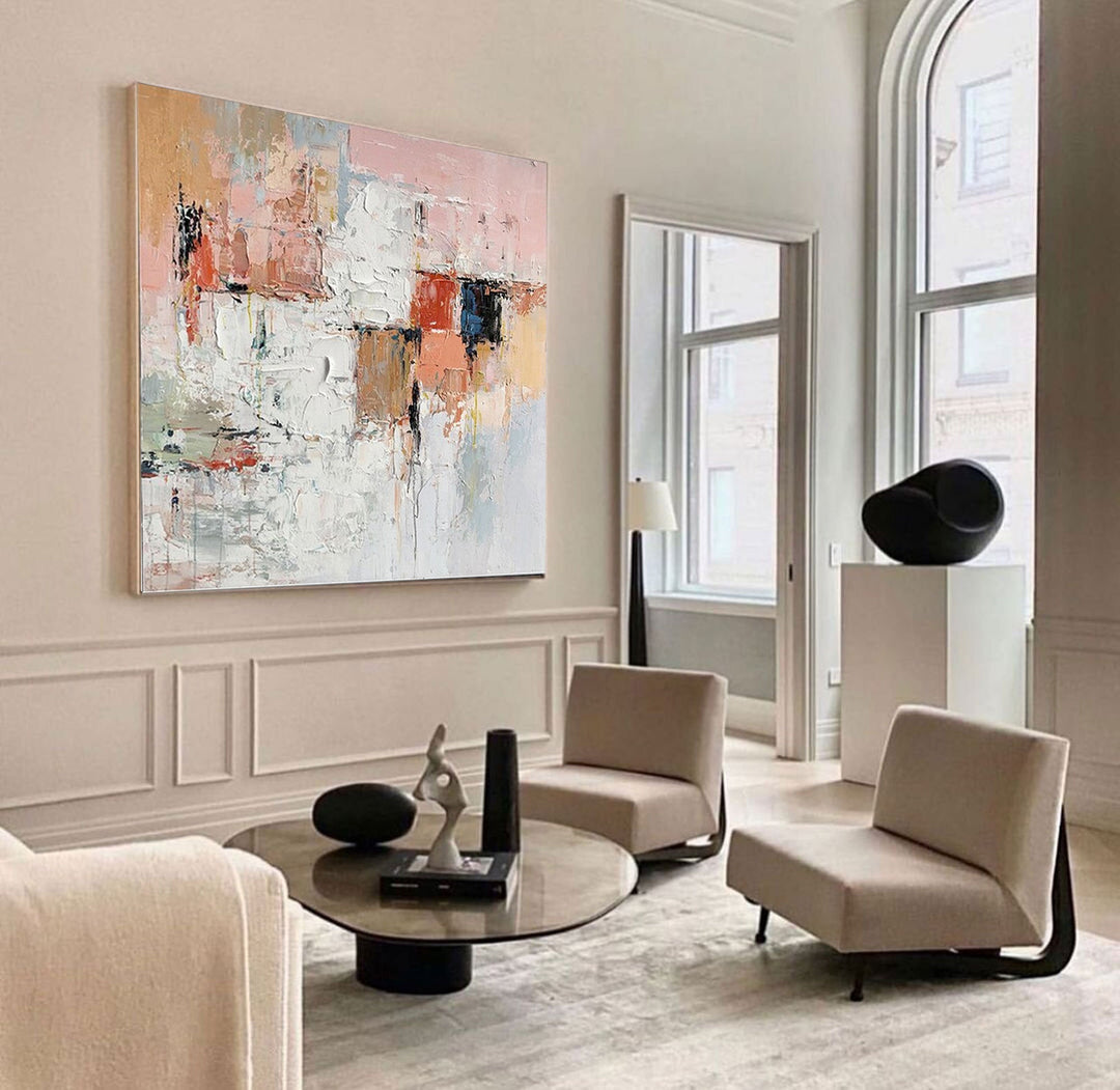Wall Art Abstract Pop Impasto Modern Geometric