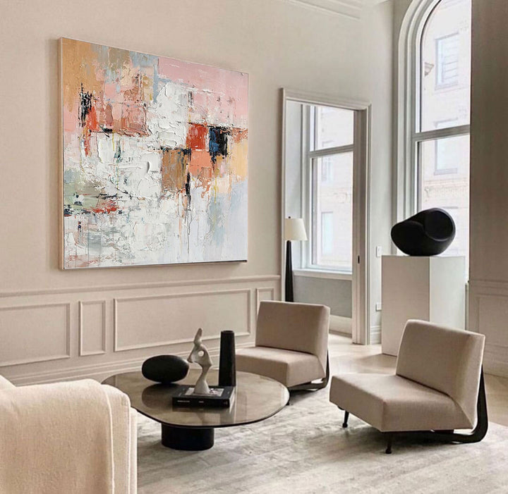 Wall Art Abstract Pop Impasto Modern Geometric