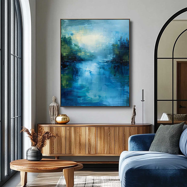 Wall Art Abstract Lake Mountain Landscape