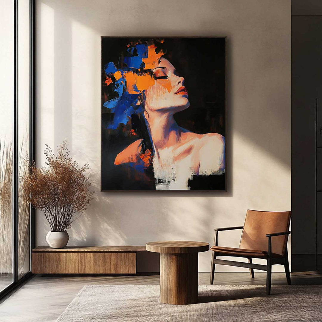 Wall Art People Fashion Purple Orange Elegant